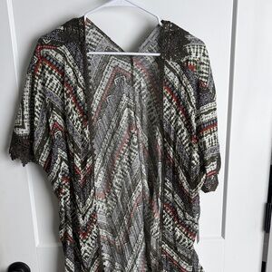 Multicolor Patterned Kimono Top